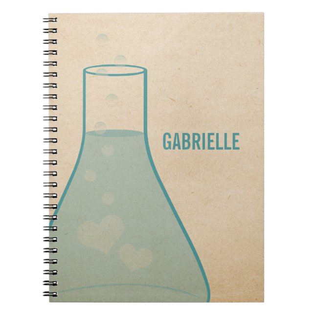 Whimsical Beaker Notebook, Aquamarin Notizblock (Vorderseite)