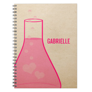Whimsical Beaker Notebook, rosa Notizblock