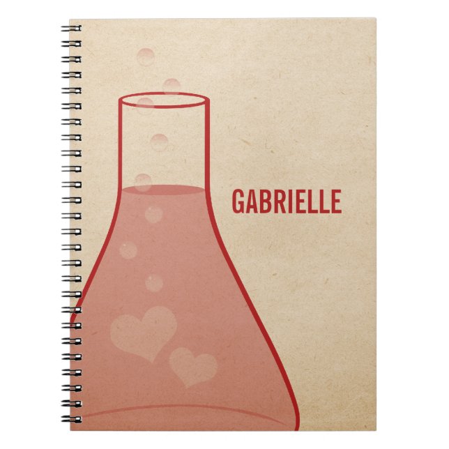 Whimsical Beaker Notebook, rot Notizblock (Vorderseite)