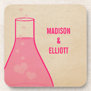 Whimsical Beaker Untersetzer Set, rosa