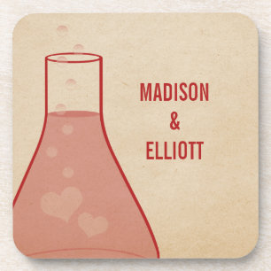 Whimsical Beaker Untersetzer Set, rot