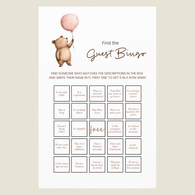 Whimsical Bear Baby Shower Guess the Baby Face  Flyer (Von Creator hochgeladen)