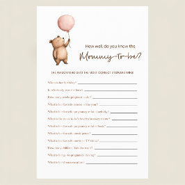 Whimsical Bear  Mommy to be Guessing Game Flyer