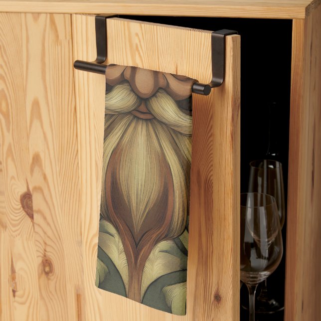 Whimsical Bearded Guardian Geschirrtuch (Drittel gefaltet)