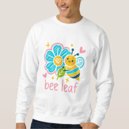 Whimsical 'Bee Leaf' Crayon Art: Happy plant dad  Sweatshirt