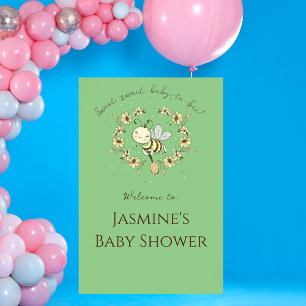 Whimsical Beebenkreath Baby Dusche Begrüßungszeich Poster