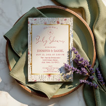 Whimsical Beige Wildblume Bunny Baby Dusche