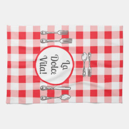 Whimsical Besteck Dolce Vita Rotkariert Geschirrtuch