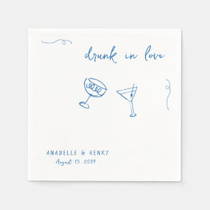 Whimsical Betrunken in Liebe Handwriting Script Ho Serviette