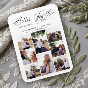 Whimsical Better Together Quote 8 Wedding Fotos Magnet