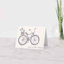 Whimsical Bicycle Illustration Lavender Graue Name