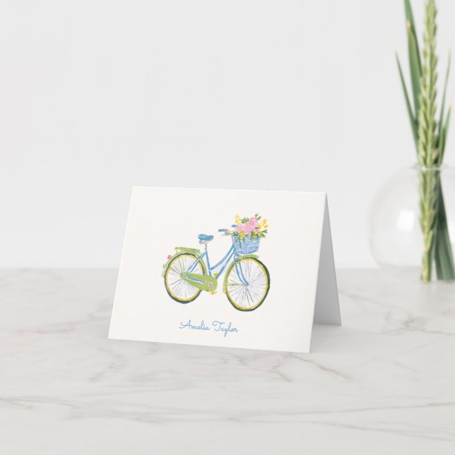 Whimsical Bicycle Illustration Personalized Name (Vorderseite)