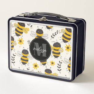 Whimsical-Bienen-Metall-Lunchbox Metall Brotdose