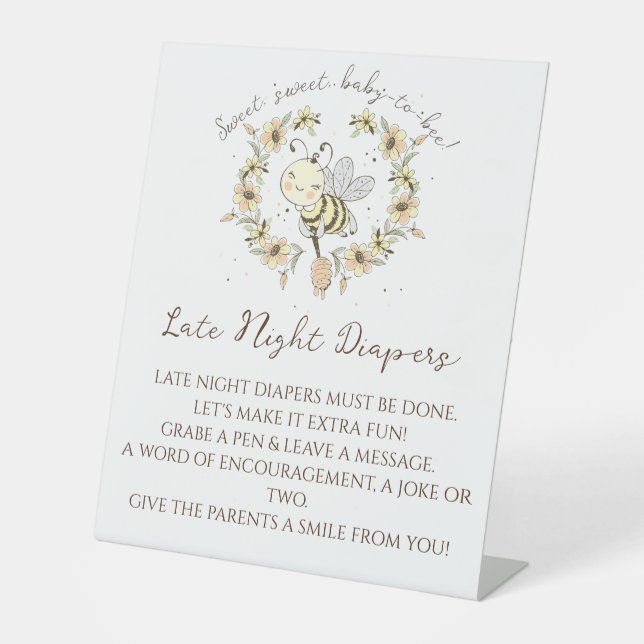 Whimsical Bienenkrez Spätnachtstaucher Sockelschild (Vorderseite)