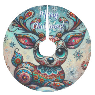 Whimsical Big Eyes Weihnachtsbaum Saisonale Polyester Weihnachtsbaumdecke