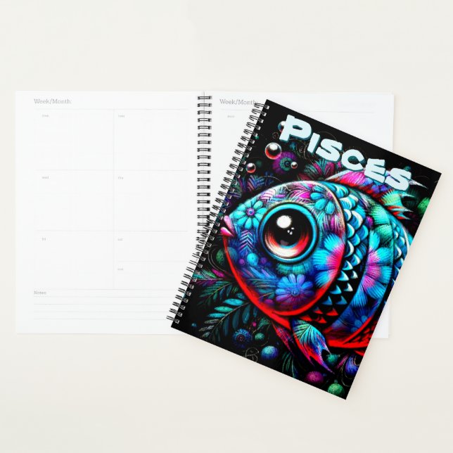 Whimsical Big-Mit Augen Fish Fische Personalisiert Planer (Anzeige)