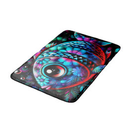 Whimsical Big-Mit Augen Floral Fisch Nautic Aquama Badematte