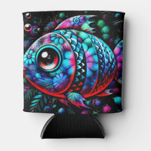 Whimsical Big-Mit Augen Floral Fisch Nautic Aquama Dosenkühler