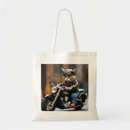Whimsical Biker Cat Tasche