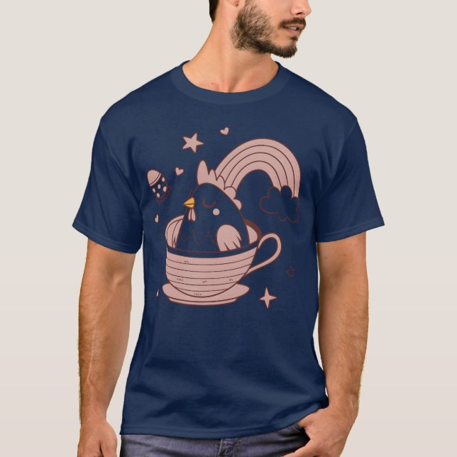 Whimsical Bird inea Cup T-Shirt (Vorderseite)