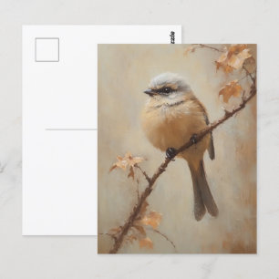Whimsical Bird Watercolor Cottage Postkarte