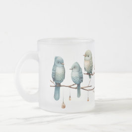 Whimsical Birds on Branches Zeitlose Eleganz Mattglastasse