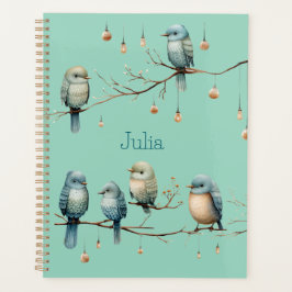 Whimsical Birds on Branches Zeitlose Eleganz Planer
