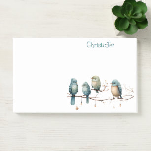 Whimsical Birds on Branches Zeitlose Eleganz Post-it Klebezettel