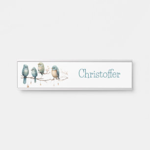 Whimsical Birds on Branches Zeitlose Eleganz Türschild
