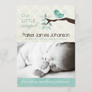 Whimsical Birth Announcement Foto-Karte Ankündigung