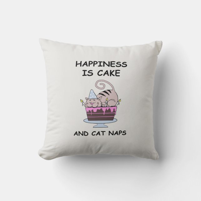 Whimsical Birthday Cat Kissen (Vorderseite)