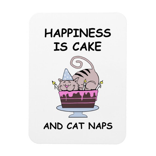 Whimsical Birthday Cat Magnet (Vertikal)