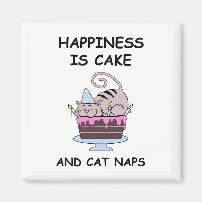 Whimsical Birthday Cat Magnet (Vorne)