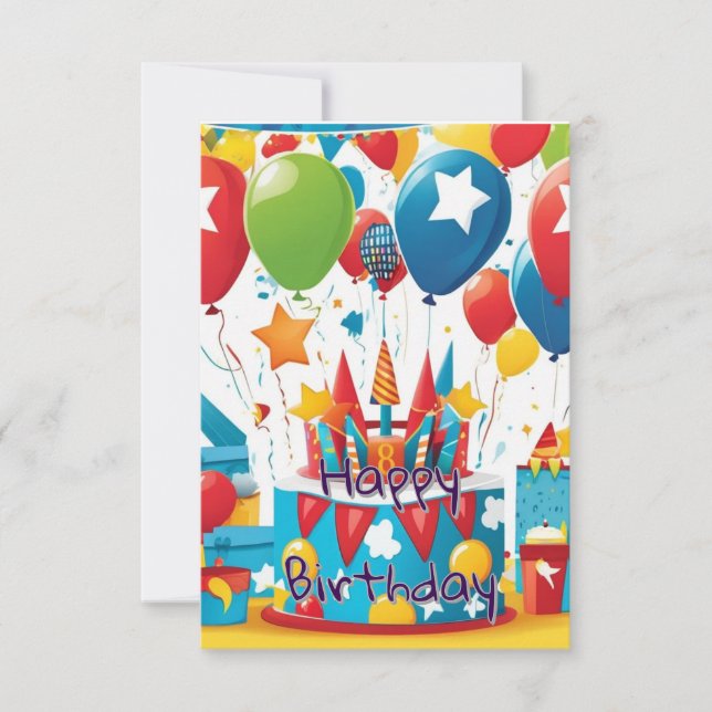Whimsical Birthday Einladung für Jungen (Vorderseite)