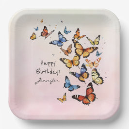 Whimsical Birthday Party Butterfly Paper Plate Pappteller