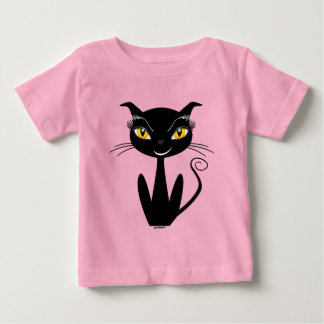 Whimsical Black Cat Baby T-shirt