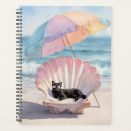 Whimsical Black Cat Beach Planner Planer