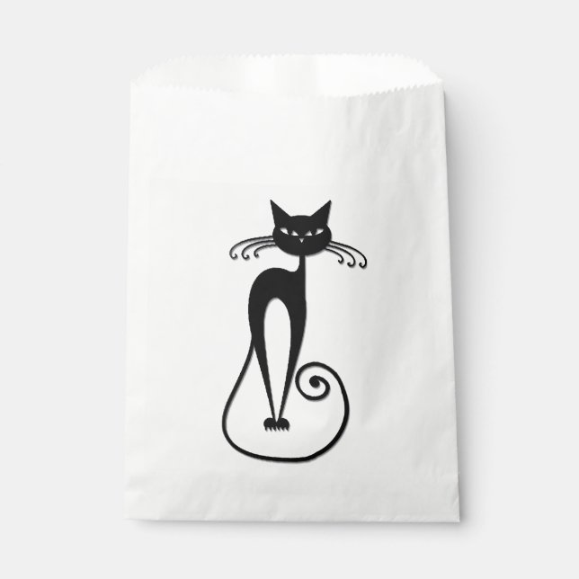 Whimsical Black Cat Geschenktütchen (Vorderseite)