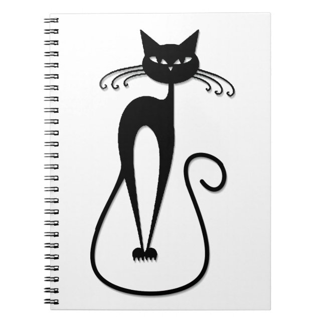 Whimsical Black Cat Notizblock (Vorderseite)