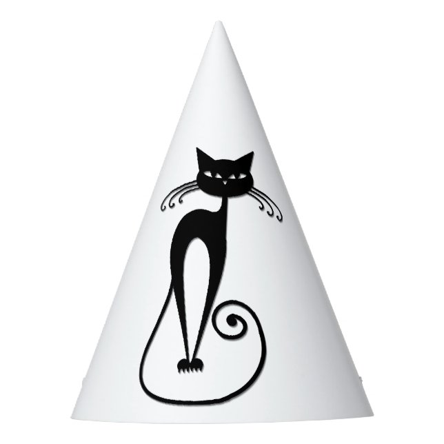 Whimsical Black Cat Partyhütchen (Vorderseite)