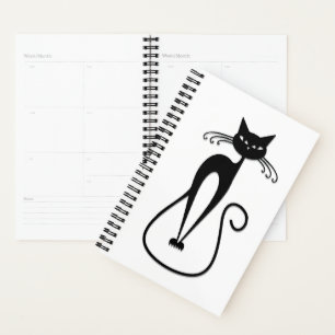 Whimsical Black Cat Planer