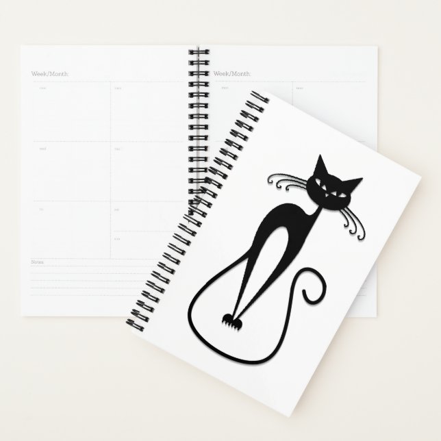 Whimsical Black Cat Planer (Anzeige)