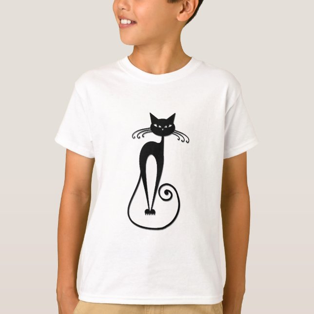 Whimsical Black Cat T-Shirt (Vorderseite)