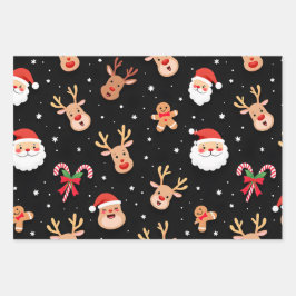 Whimsical Black Christmas Geschenkpapier Set