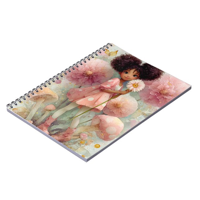 Whimsical Black Girl Art Notebook Notizblock (Linke Seite)