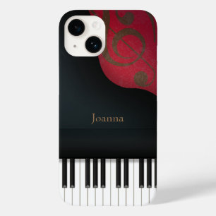 Whimsical Black Grand Piano Personalisiert Case-Mate iPhone 14 Hülle