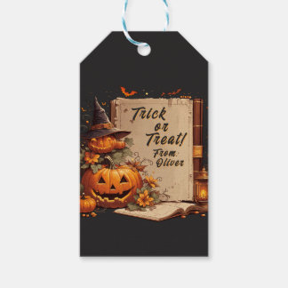 Whimsical Black Halloween Spooky Season Custom  Geschenkanhänger