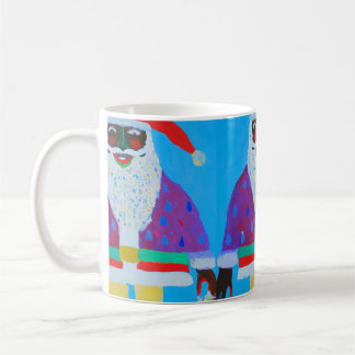 Whimsical Black Santa Tasse