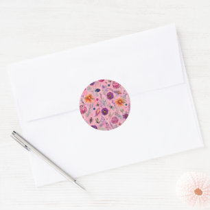 Whimsical Bloom Garten Runder Aufkleber