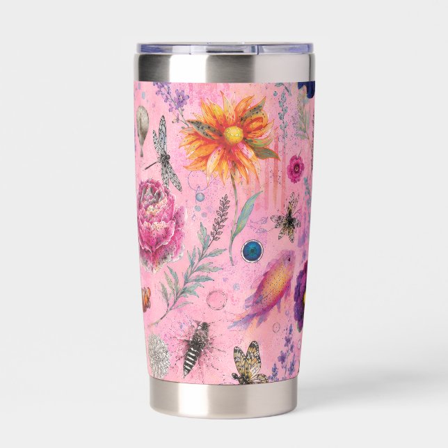 Whimsical Bloom Garten Thermobecher (Vorderseite)